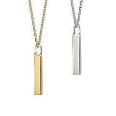 Hanger vierkant mini buis zilver, incl. collier