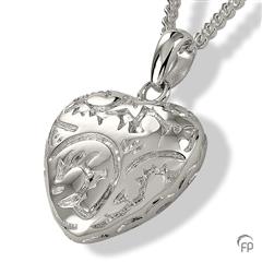 Assieraad zilver hart bewerkt