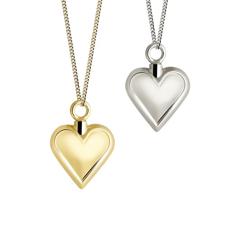 Hartje met glansrand zilver